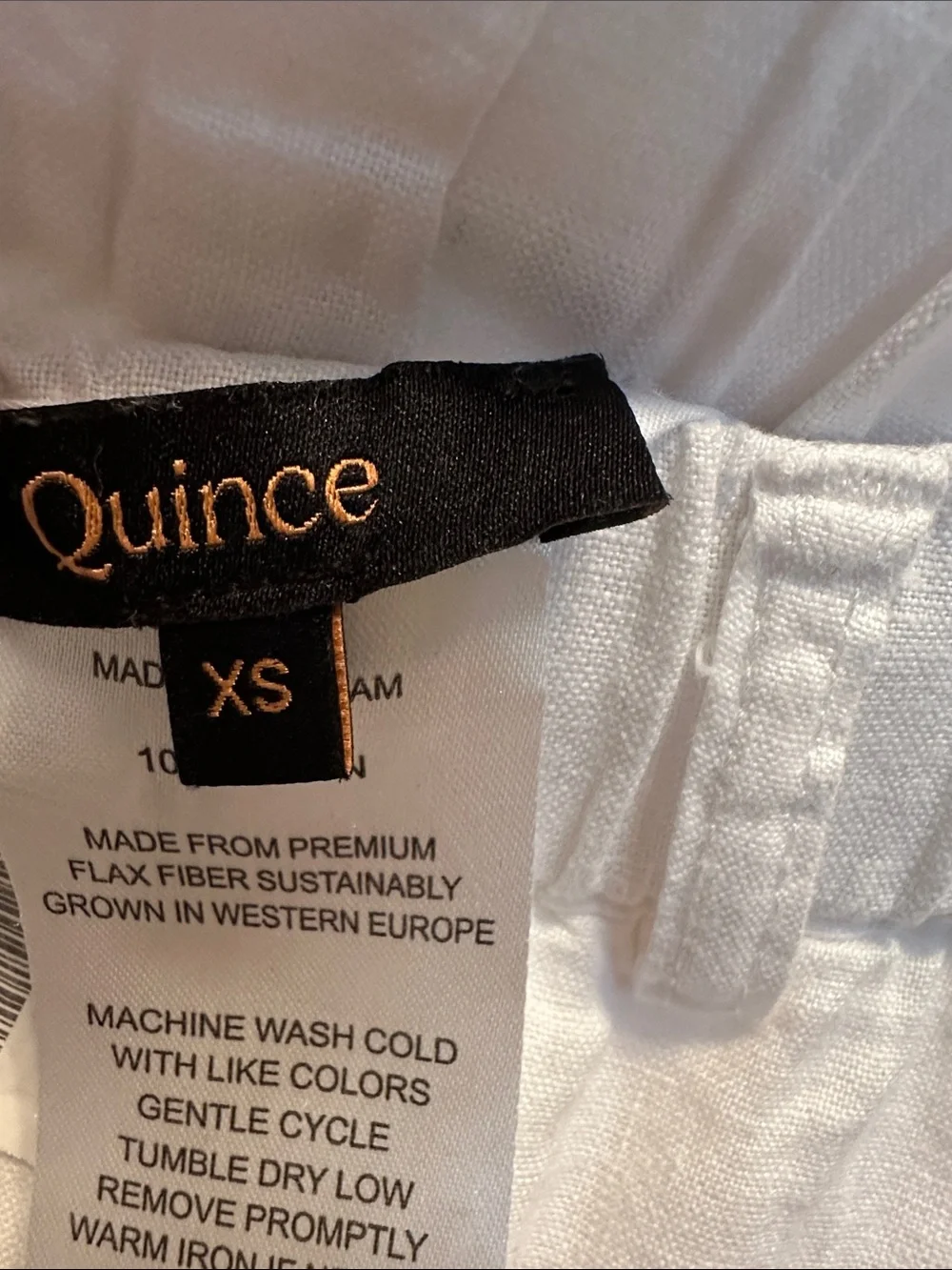 Quince White Cropped Elastic-Waist 100% Linen Women's Pants Vacation XS